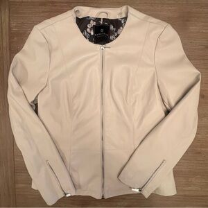 Elegant Beige Leather Jacket